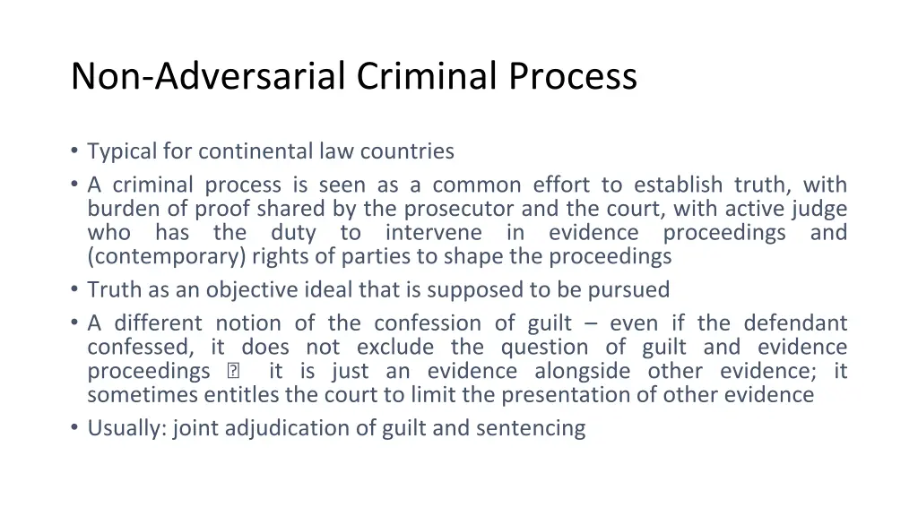 non adversarial criminal process