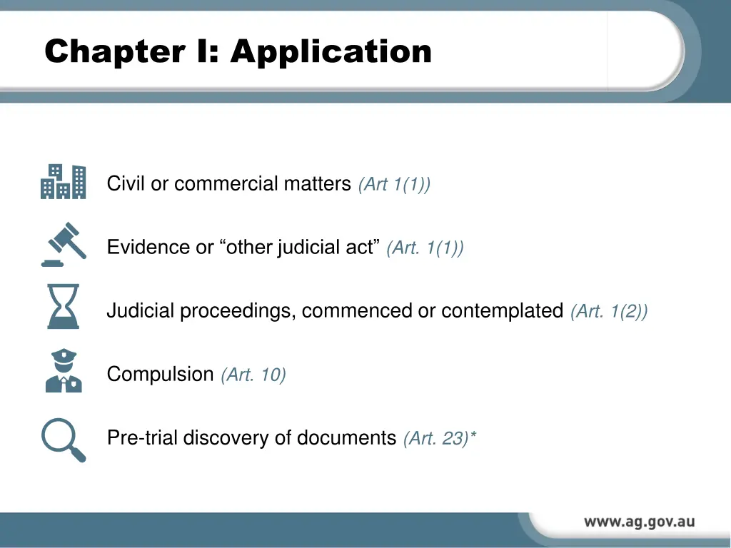 chapter i application