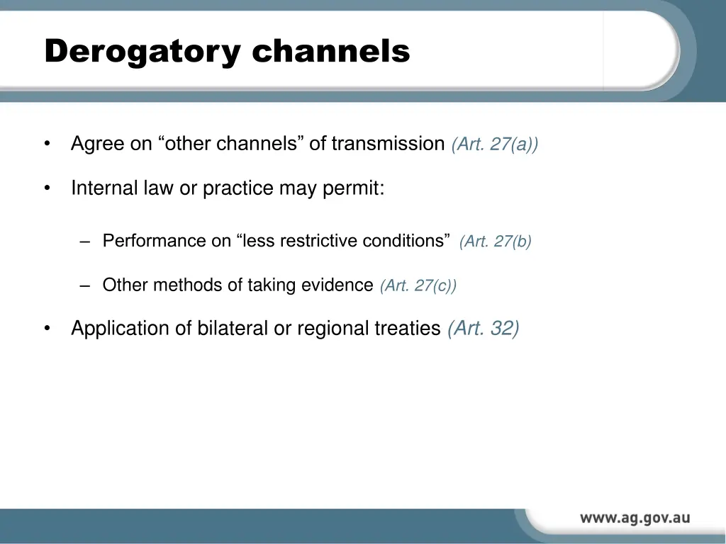 derogatory channels