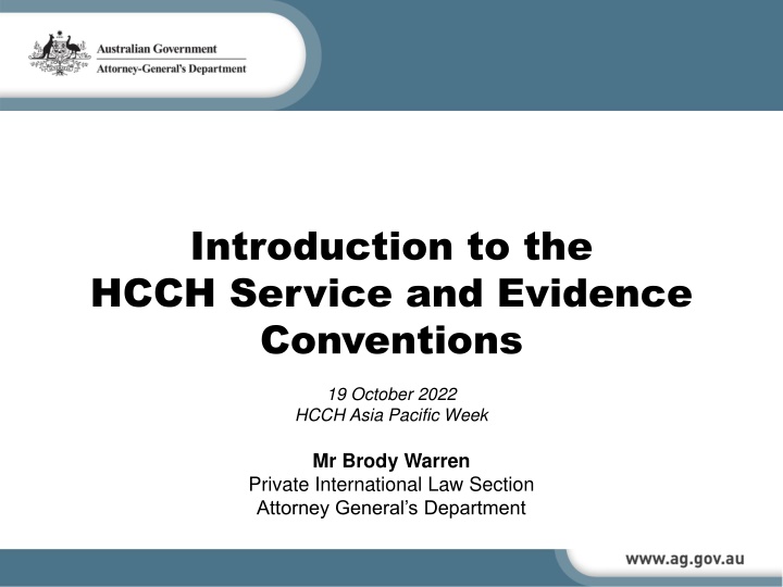 introduction to the hcch service and evidence