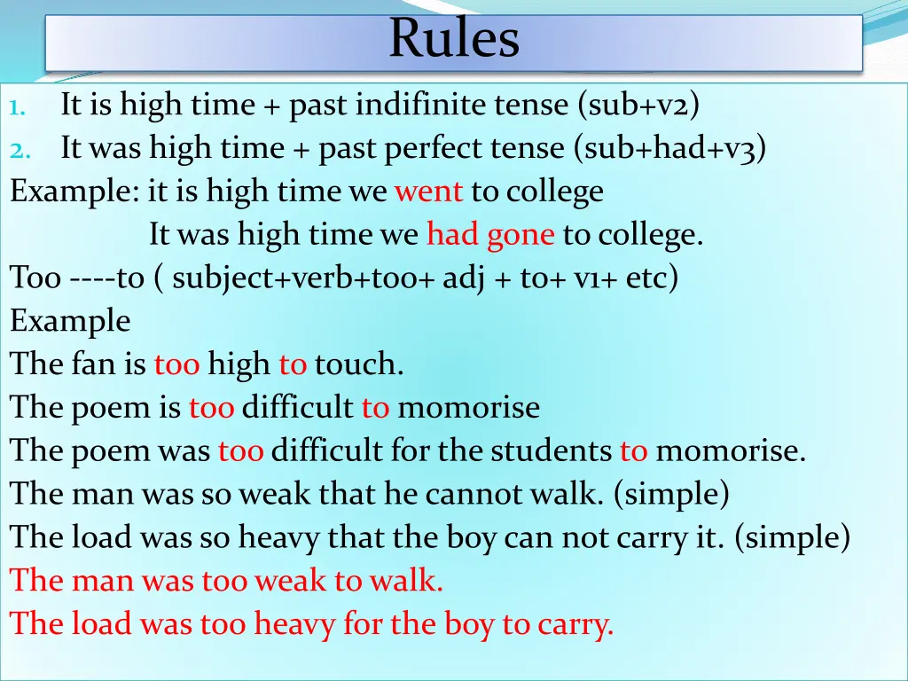 rules