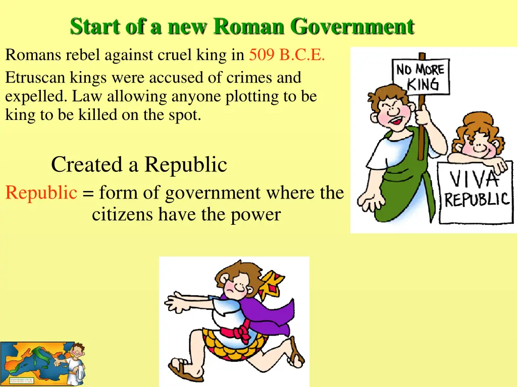 start of a new roman government