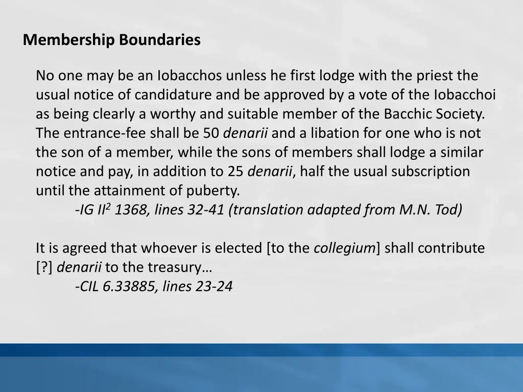 membership boundaries