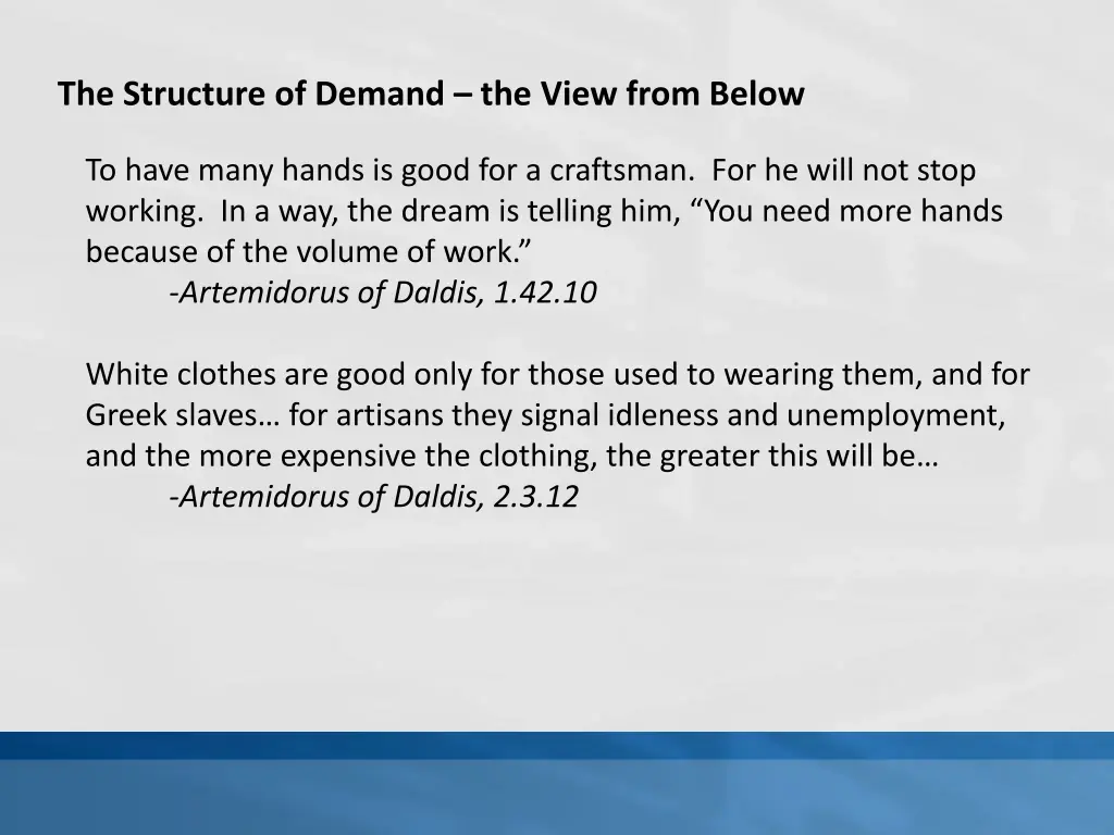 the structure of demand the view from below