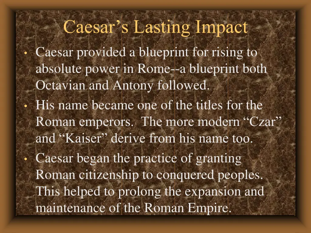 caesar s lasting impact