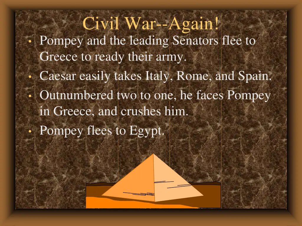 civil war again pompey and the leading senators