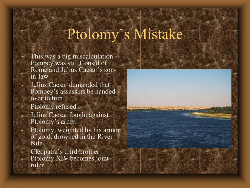 ptolomy s mistake