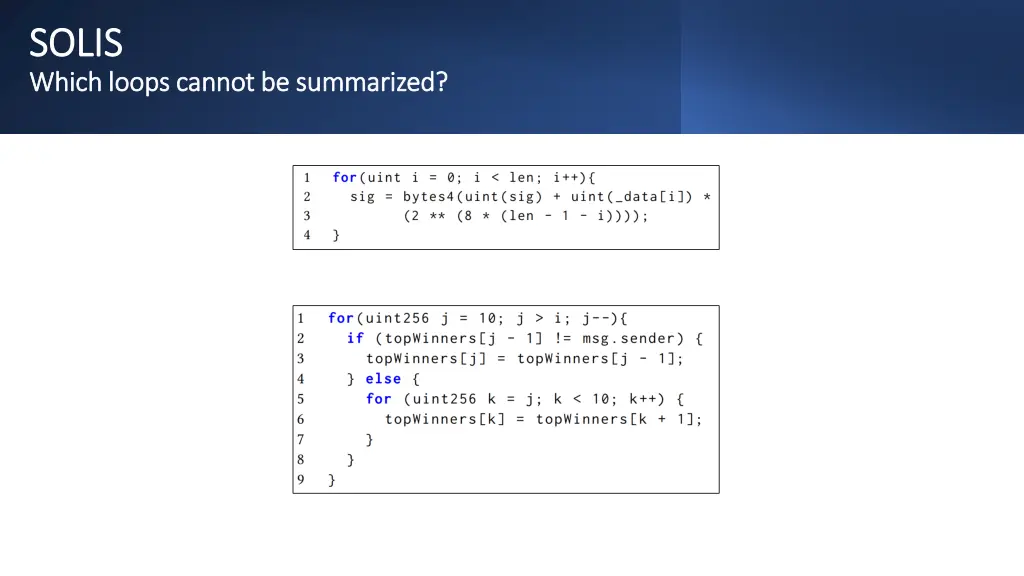 solis solis which loops cannot be summarized 1