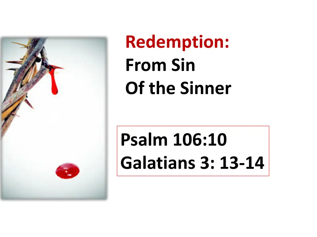 redemption from sin of the sinner