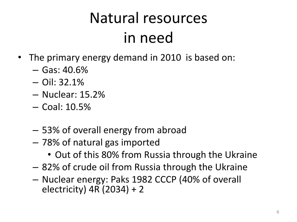 natural resources in need