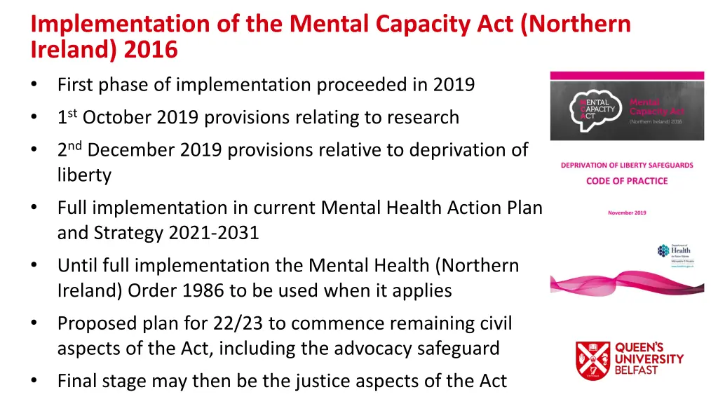 implementation of the mental capacity