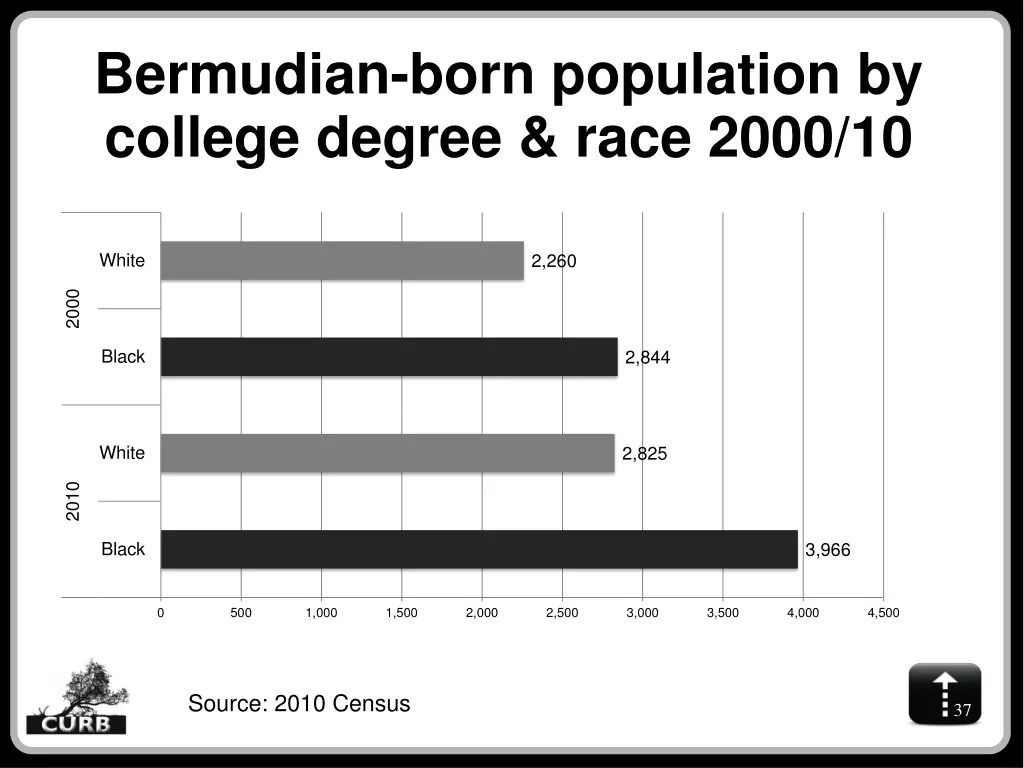 bermudian born population by college degree race