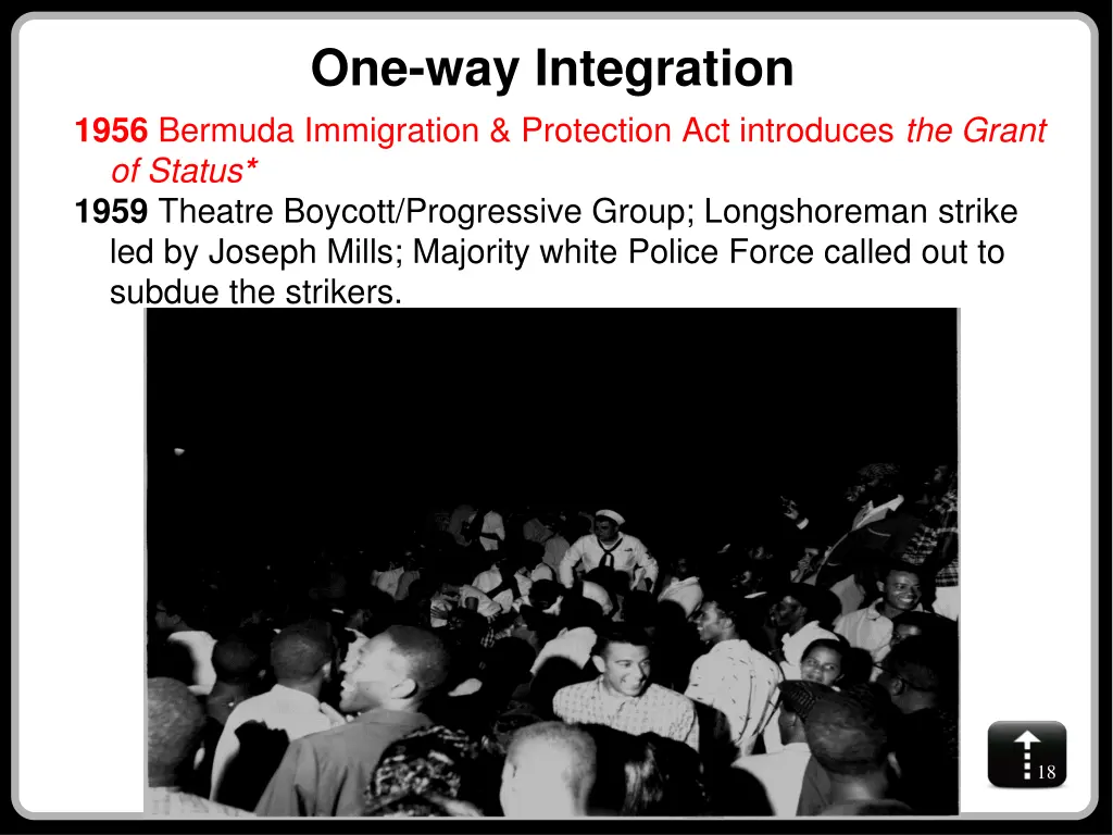 one way integration 1956 bermuda immigration