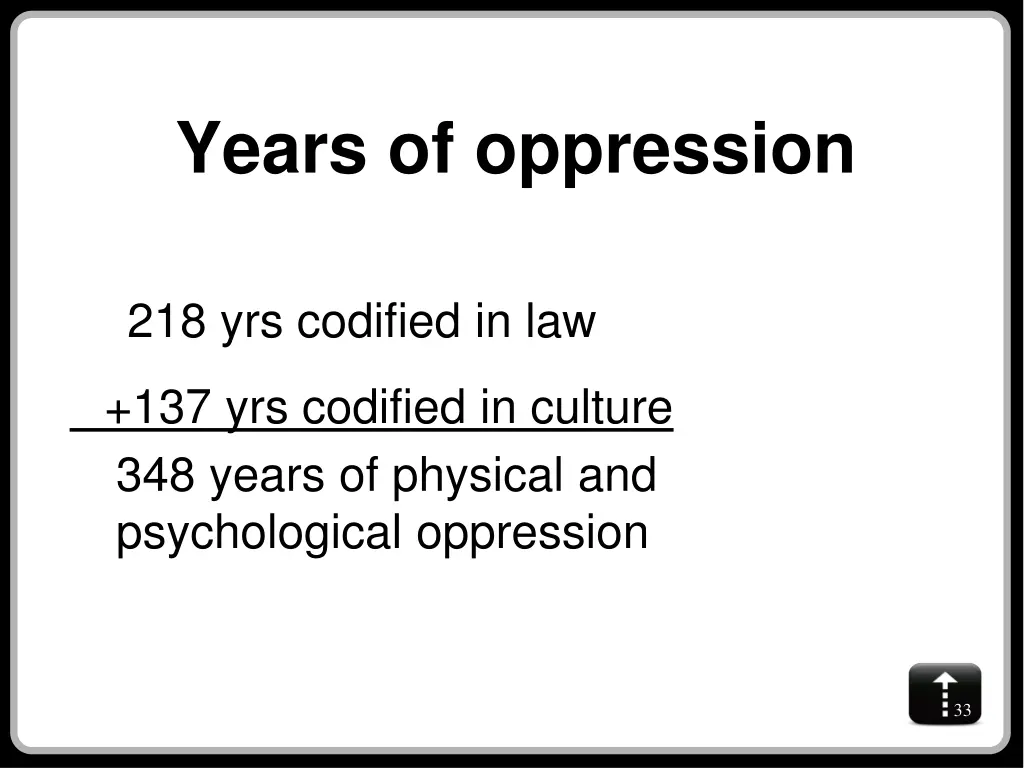 years of oppression