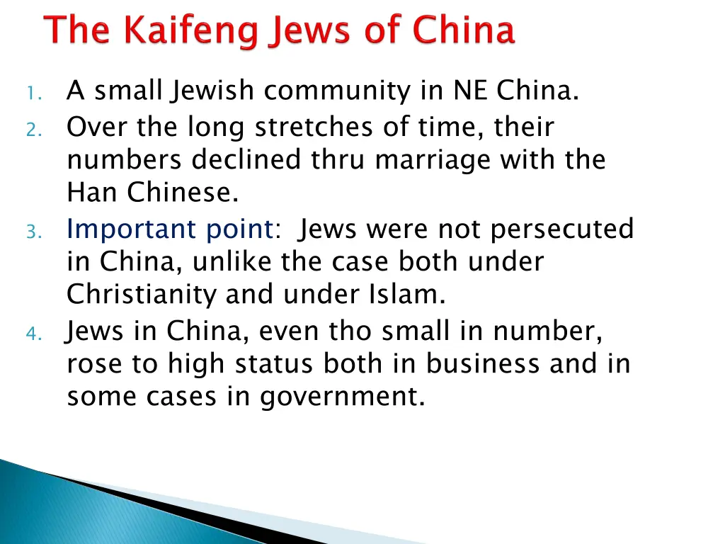 1 a small jewish community in ne china 2 over