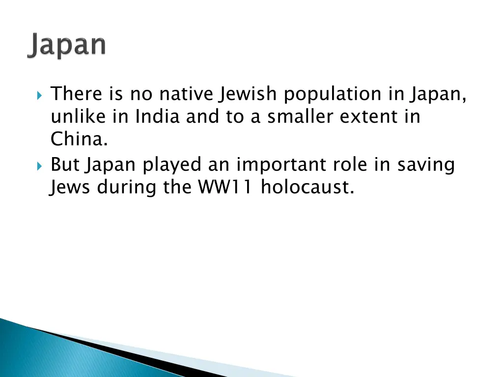 there is no native jewish population in japan