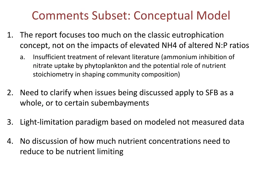 comments subset conceptual model