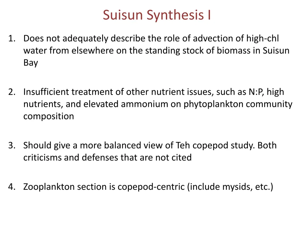 suisun synthesis i 1