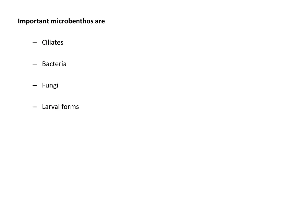 important microbenthos are