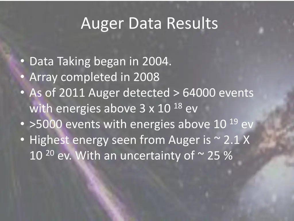 auger data results