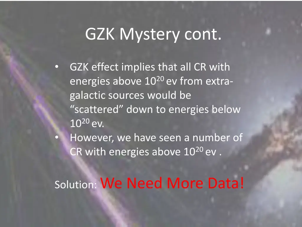 gzk mystery cont