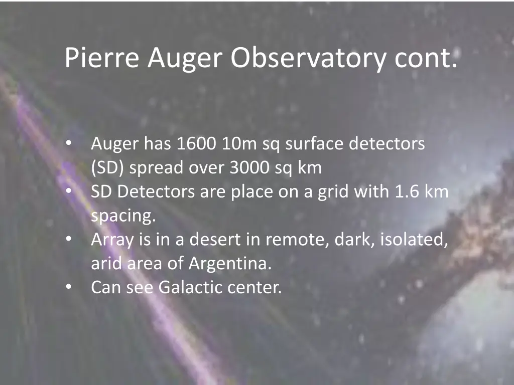 pierre auger observatory cont