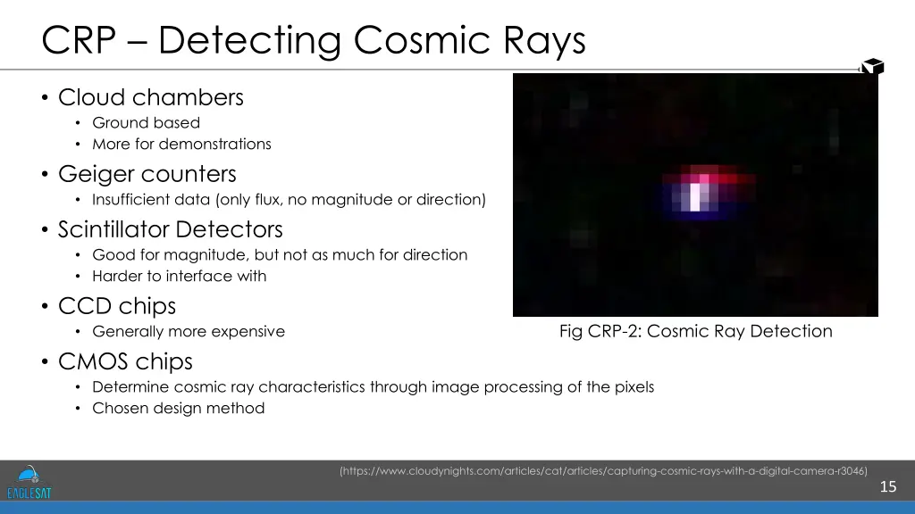 crp detecting cosmic rays