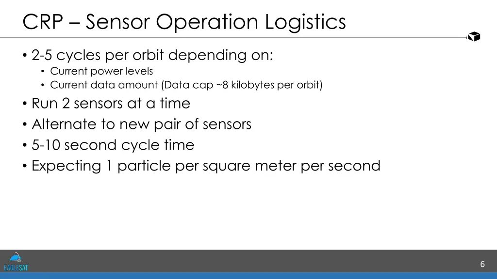 crp sensor operation logistics