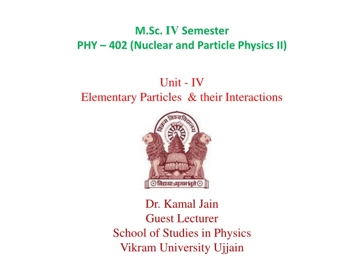 m sc iv semester