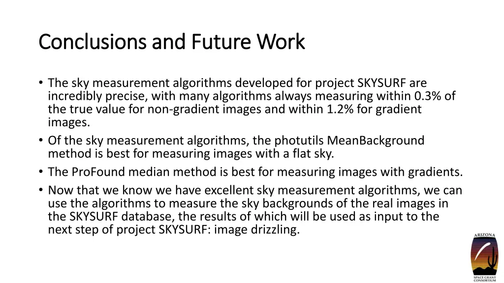 conclusions and future work conclusions