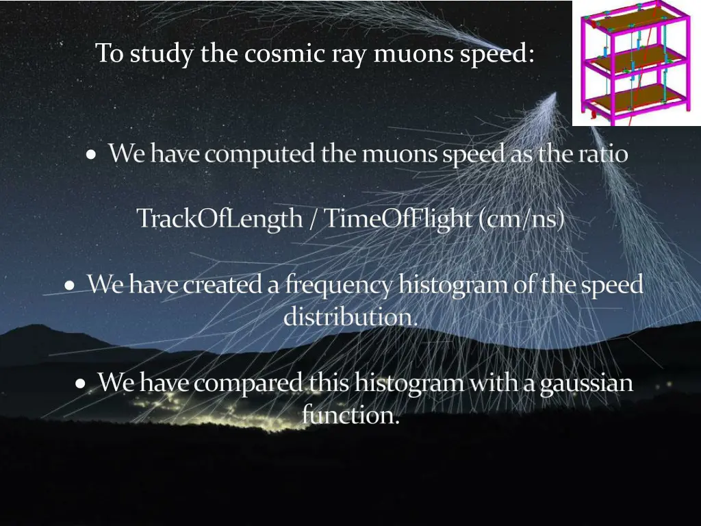 to study the cosmic ray muons speed