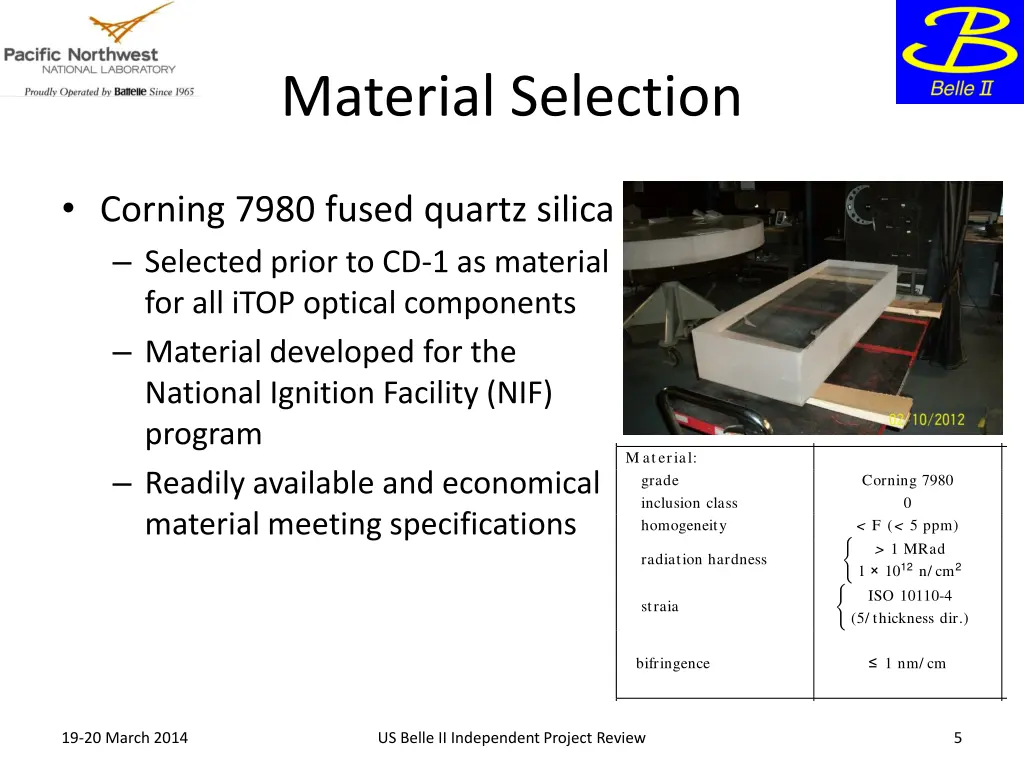 material selection