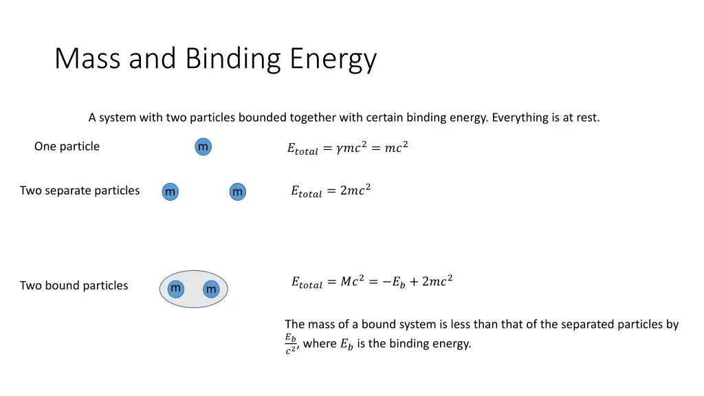 mass and binding energy