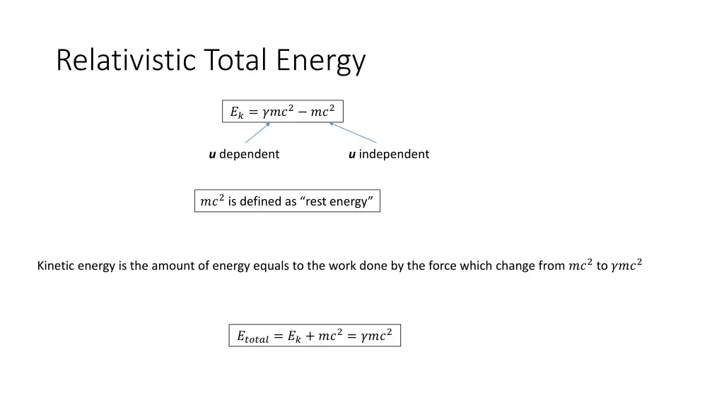 relativistic total energy