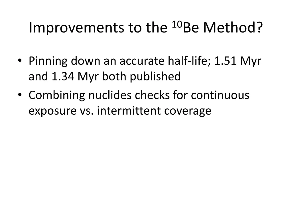 improvements to the 10 be method