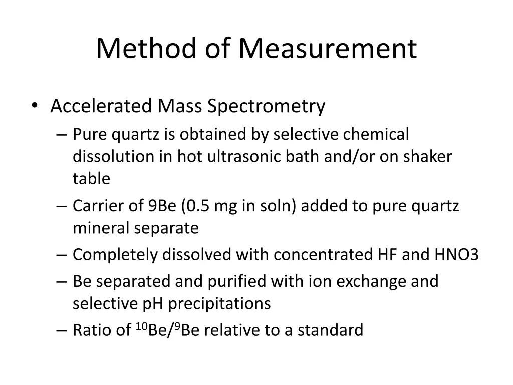 method of measurement