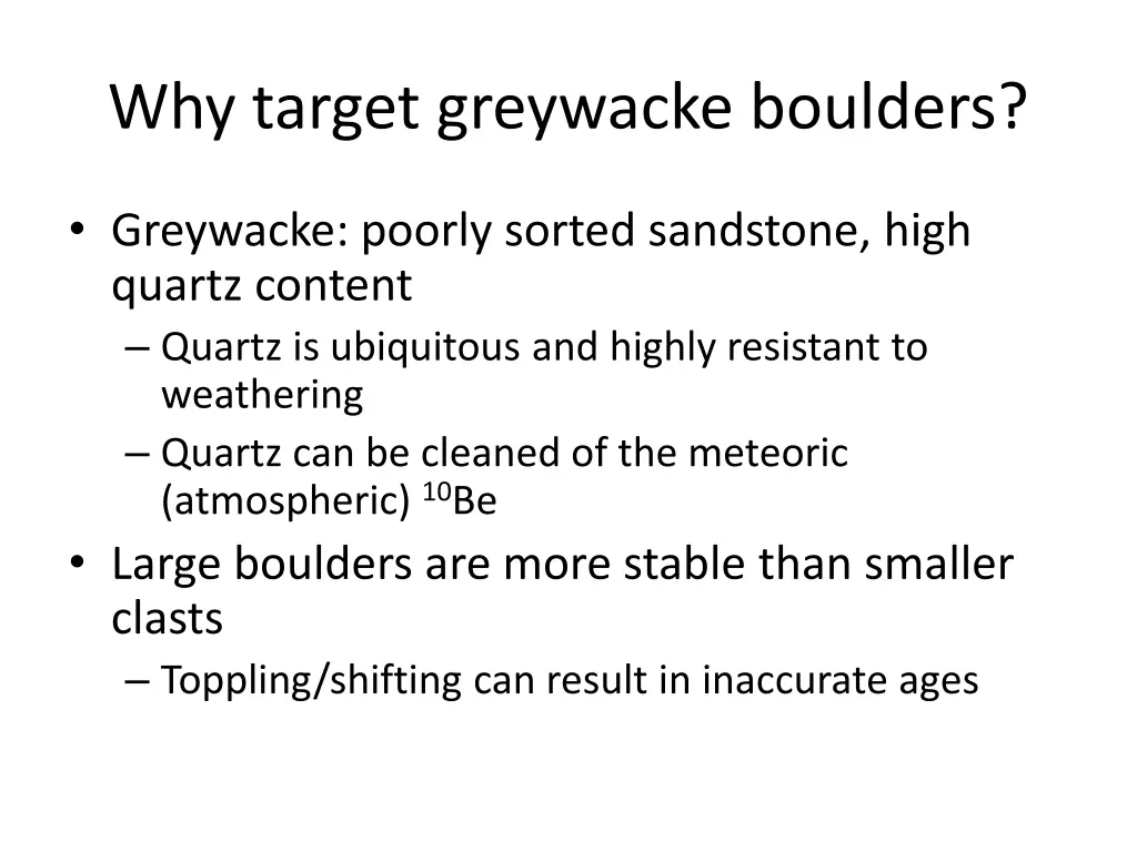 why target greywacke boulders