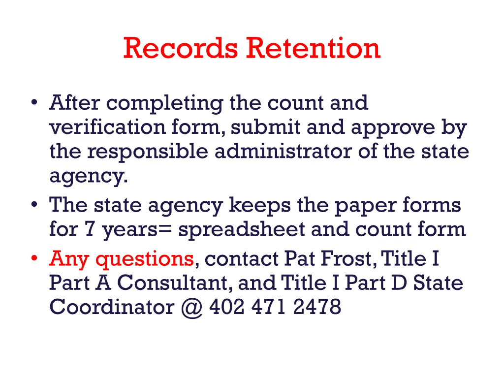 records retention