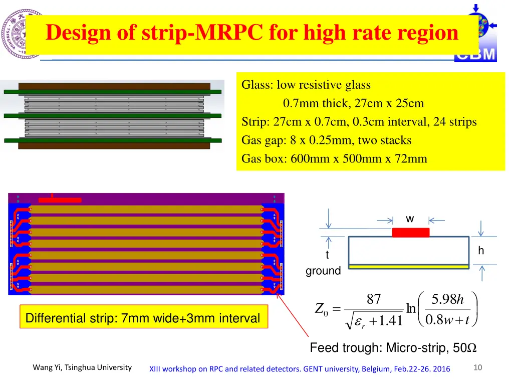 design of strip mrpc for high rate region