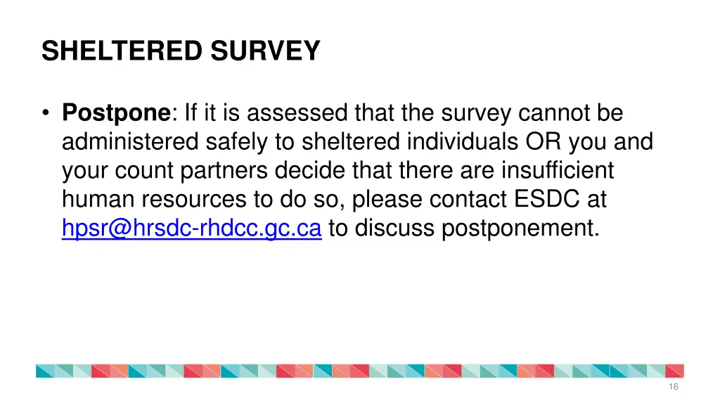 sheltered survey 2