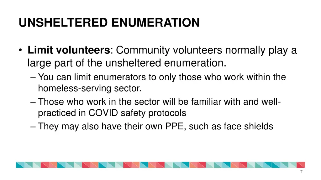 unsheltered enumeration 1