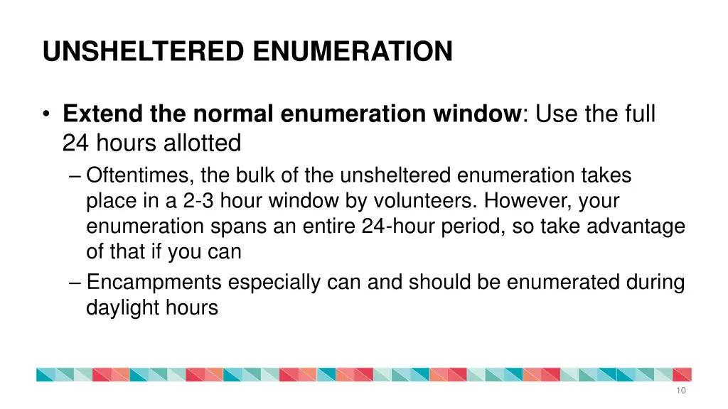 unsheltered enumeration 4