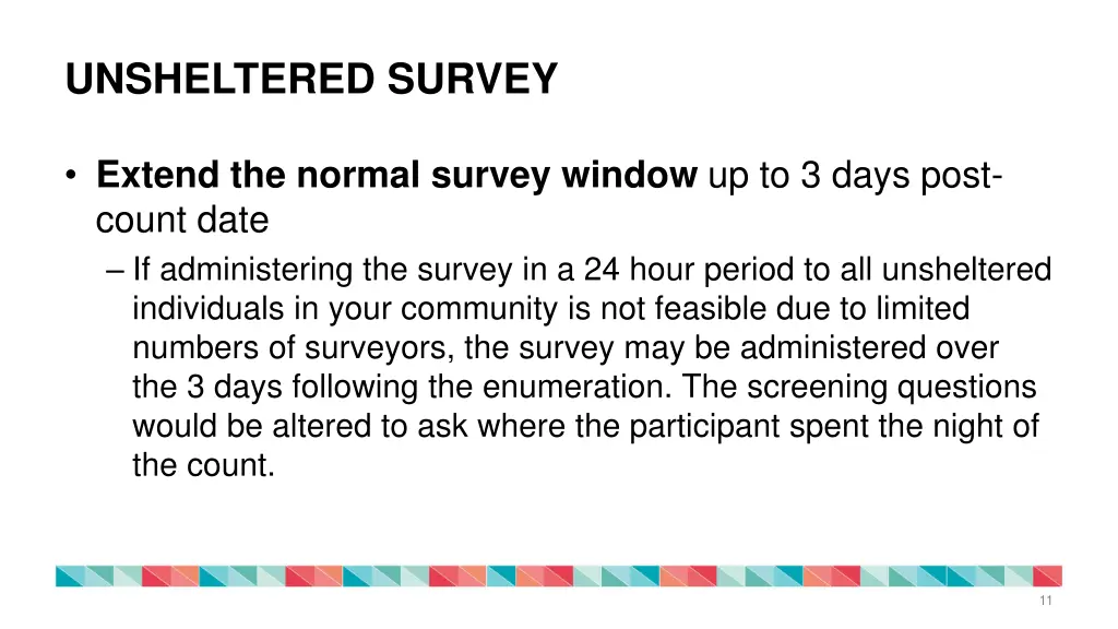 unsheltered survey