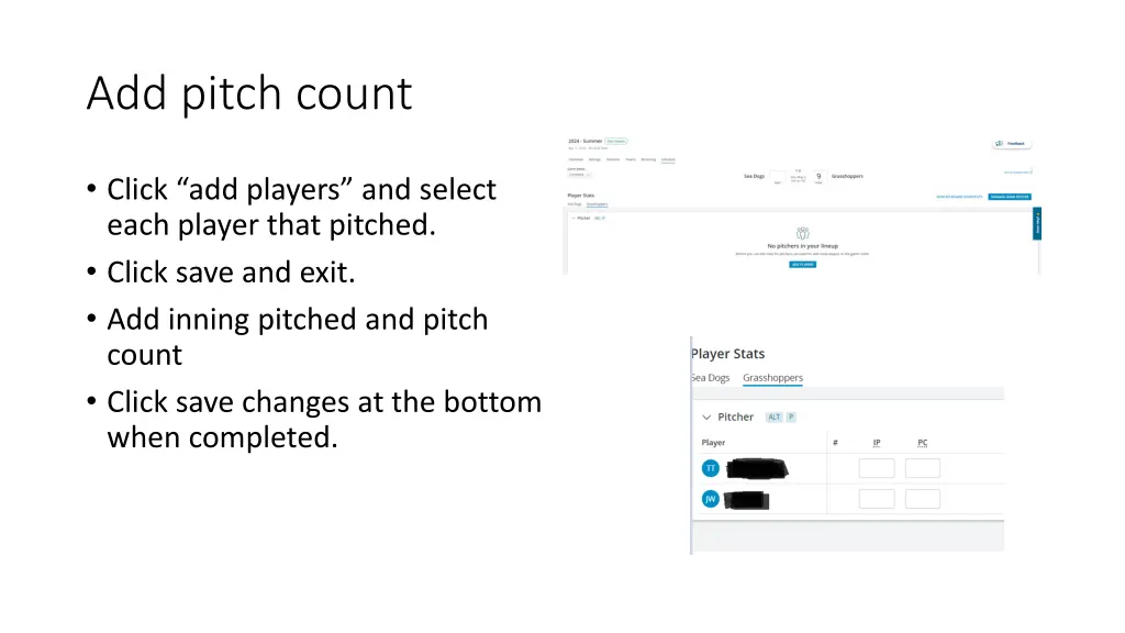 add pitch count