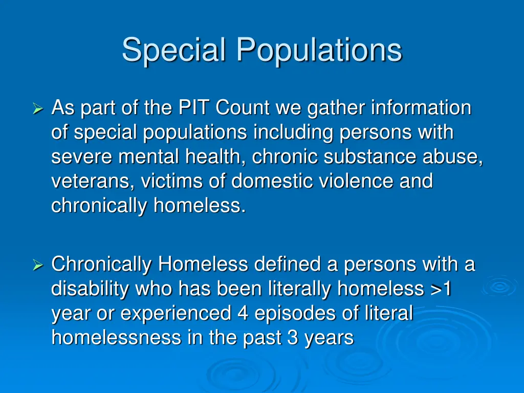 special populations