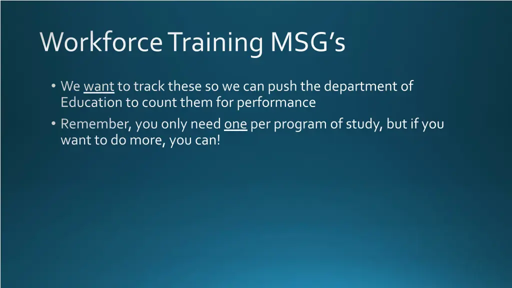 workforce training msg s