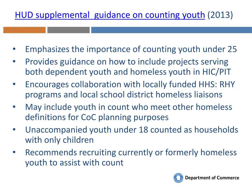 hud supplemental guidance on counting youth 2013