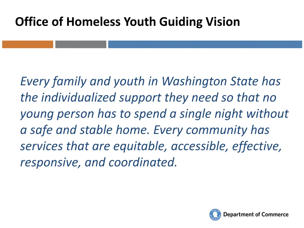 office of homeless youth guiding vision