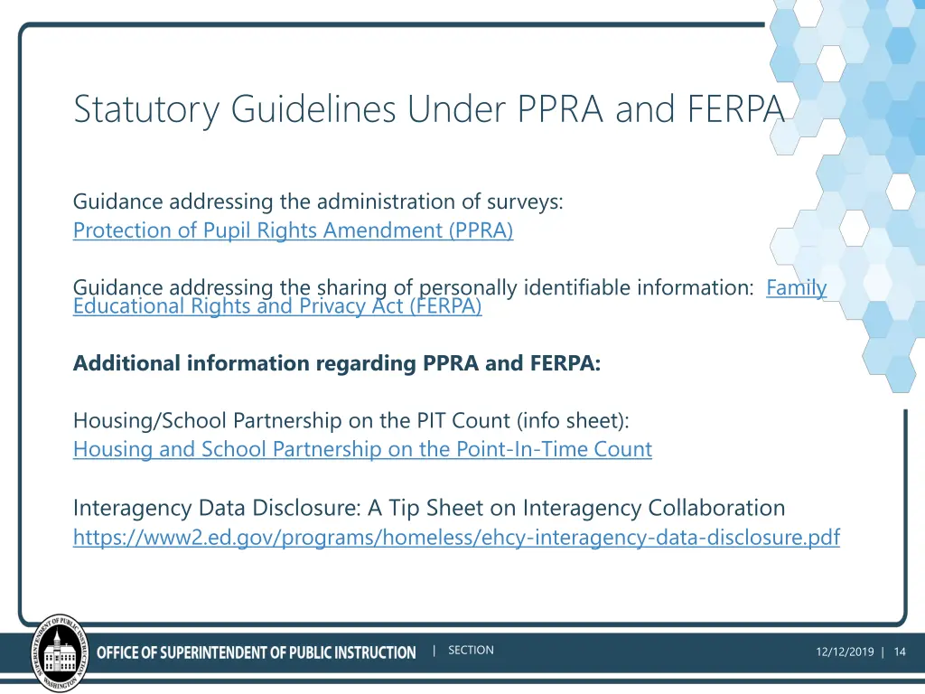 statutory guidelines under ppra and ferpa