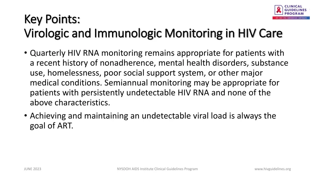 key points key points virologic and immunologic